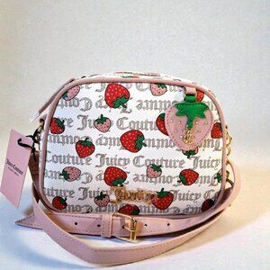 Juicy Couture White/Pink/Multi Freshly Picked Camera Bag NWT